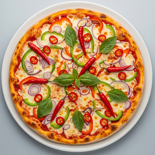 Hot Vegetarian Pizza 